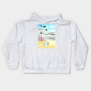 Surfing Beach in San Diego Kids Hoodie